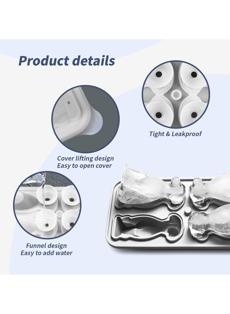 3D Dog Shaped Silicone Ice Cube Mold - Makes 4 Dog-Shaped Ice Cubes, Chocolates, and Biscuits - Perfect for Parties and Creative Desserts - Image 2