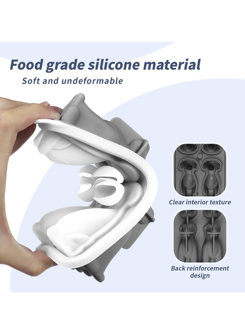 3D Dog Shaped Silicone Ice Cube Mold - Makes 4 Dog-Shaped Ice Cubes, Chocolates, and Biscuits - Perfect for Parties and Creative Desserts - Image 3