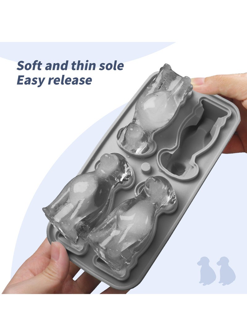 3D Dog Shaped Silicone Ice Cube Mold - Makes 4 Dog-Shaped Ice Cubes, Chocolates, and Biscuits - Perfect for Parties and Creative Desserts - Image 4