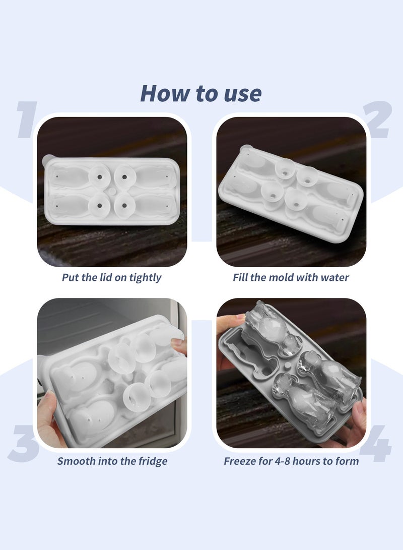 3D Dog Shaped Silicone Ice Cube Mold - Makes 4 Dog-Shaped Ice Cubes, Chocolates, and Biscuits - Perfect for Parties and Creative Desserts - Image 5