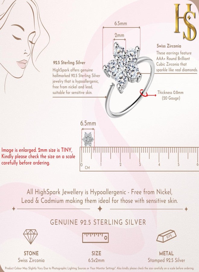 HighSpark 925 Silver Nose Pin for Women | 92.5 Sterling Silver & Stunning Shine | Lovely Gift for Women & Girls - Image 2