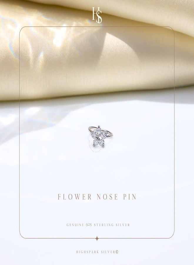 HighSpark 925 Silver Nose Pin for Women | 92.5 Sterling Silver & Stunning Shine | Lovely Gift for Women & Girls - Image 3