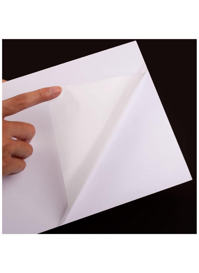 ECVV Printable Self Adhesive Sticker Paper Label for Laser & Inkjet Printer, Package Standard Letter A4 Size 8.5x12.5 cm, 100 Matte White Decal Sheet-100 Sheets  - Image 5