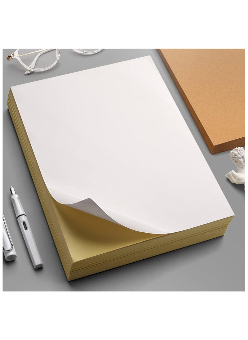 ECVV Printable Self Adhesive Sticker Paper Label for Laser & Inkjet Printer, Package Standard Letter A4 Size 8.5x12.5 cm, 100 Matte White Decal Sheet-100 Sheets  - Image 2