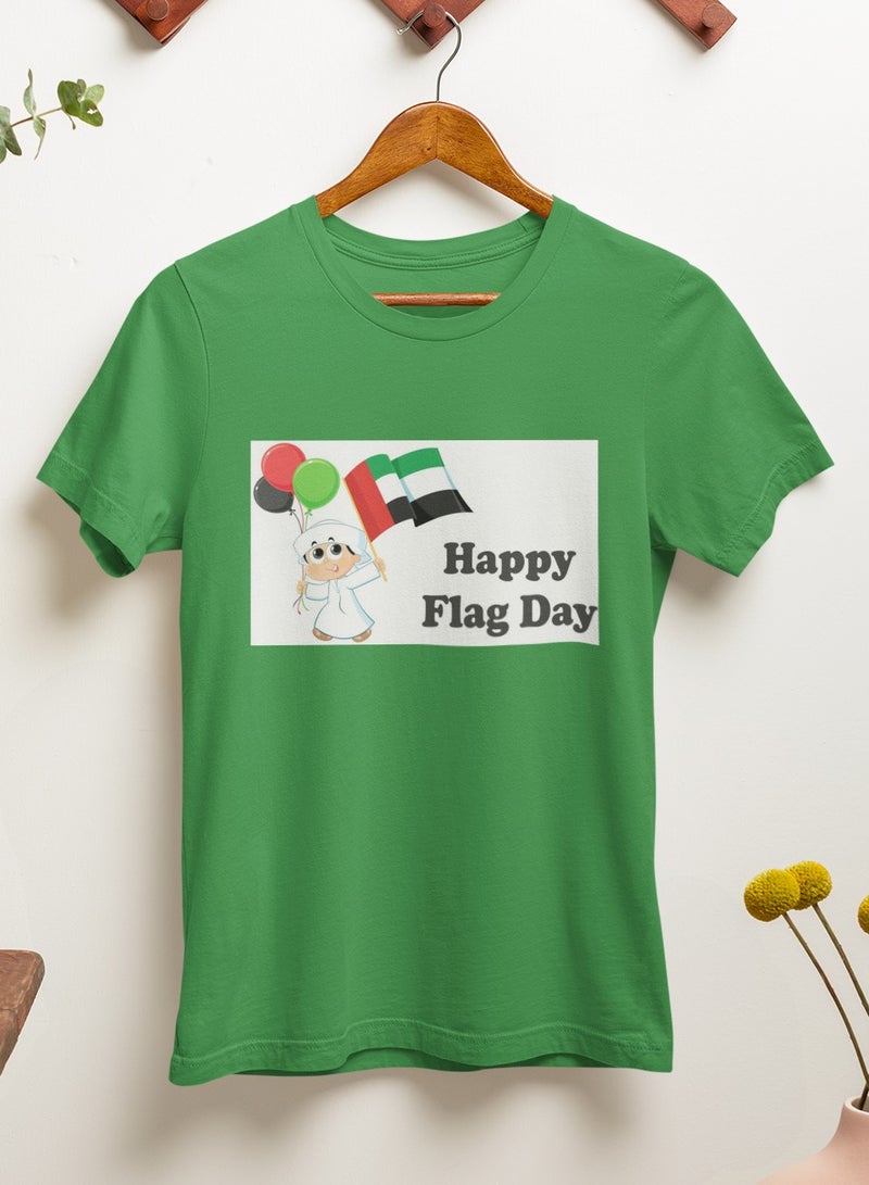 ZOOM تي شيرت قطن للأطفال بألوان العلم الإماراتي ليوم العلم