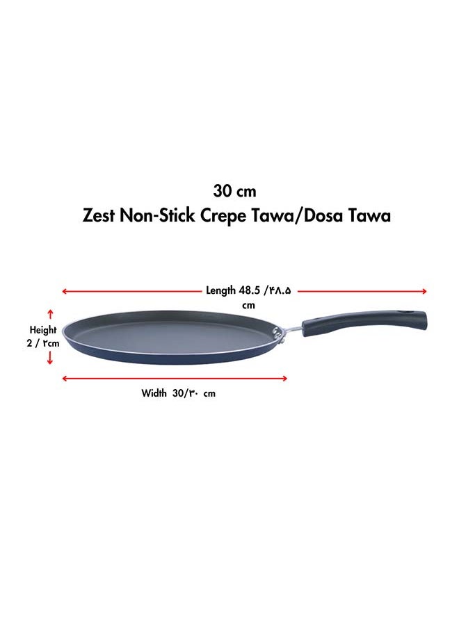 VINOD Vinod Zest Aluminium Non Stick Dosa Omni Tawa - 30cm | 3mm Extra Thick | 3 Layer Ceramic Coat | Bakelite Handle | Toxin Free | Gas Base - 1 Year Warranty  - Image 2