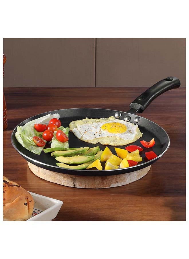 VINOD Vinod Zest Aluminium Non Stick Dosa Omni Tawa - 30cm | 3mm Extra Thick | 3 Layer Ceramic Coat | Bakelite Handle | Toxin Free | Gas Base - 1 Year Warranty  - Image 3
