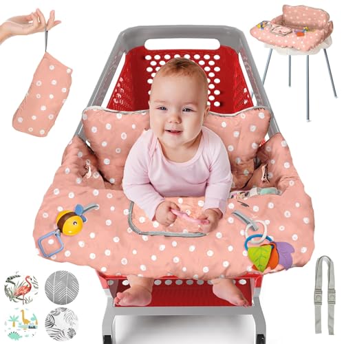 PILLANI Shopping Cart Cover for Baby, High Chair Cover for Restaurant Seat - Grocery Cart Cover for Baby Girl and Boy, Comfortable Cotton Buggy Covers for Babies - Padded Toddler Shopping Cart Cover - Image 1