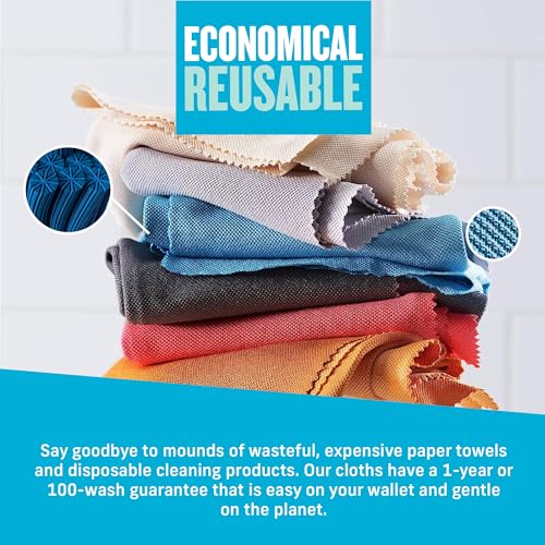 E-Cloth Microfiber Cleaning Cloths for Glass & Polishing - Lint-Free Polishing Cloth, Glass Cleaning Cloth for Windows, Cars, Mirrors, and More - 4-Pack of Assorted Color Microfiber Cloths - Image 5