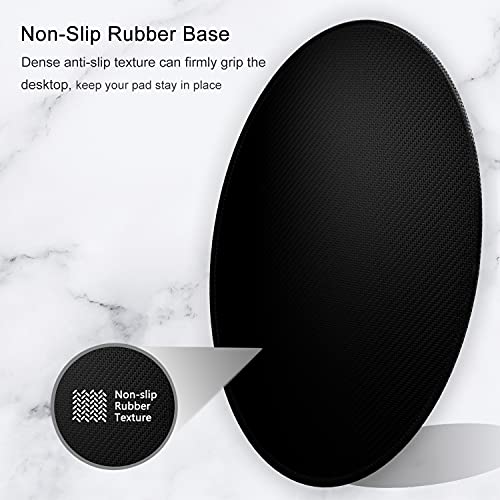 Hsurbtra Mouse Pad, Premium-Textured Small Round Mousepad 8.7 x 8.7 Inch Black, Stitched Edge Anti-Slip Waterproof Rubber Pretty Cute Computer Mat for Office Home Gaming Laptop Men Women Kids - Image 5