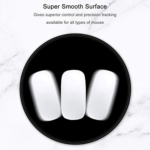 Hsurbtra Mouse Pad, Premium-Textured Small Round Mousepad 8.7 x 8.7 Inch Black, Stitched Edge Anti-Slip Waterproof Rubber Pretty Cute Computer Mat for Office Home Gaming Laptop Men Women Kids - Image 3