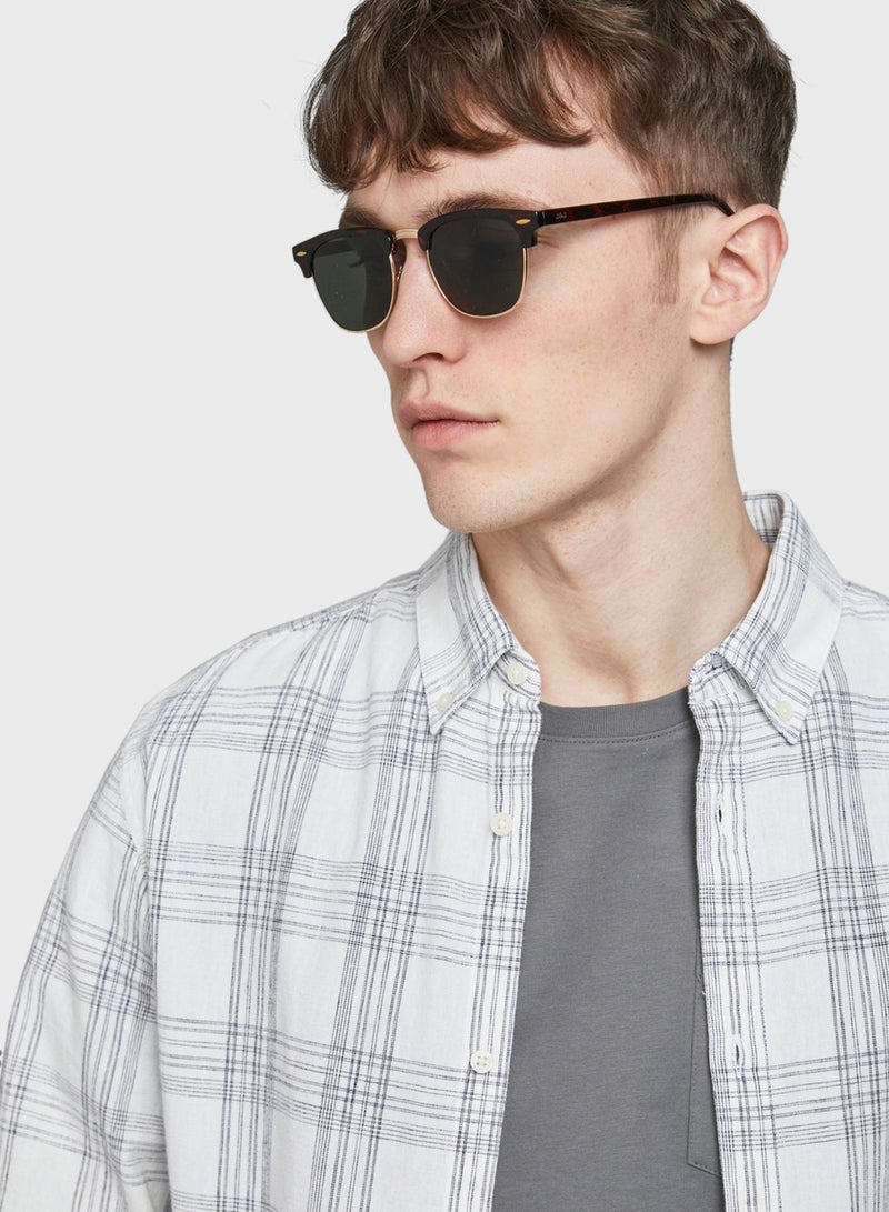 JACK & JONES Jacryder Classic Half Frame Wayfarer Sunglasses - Image 4