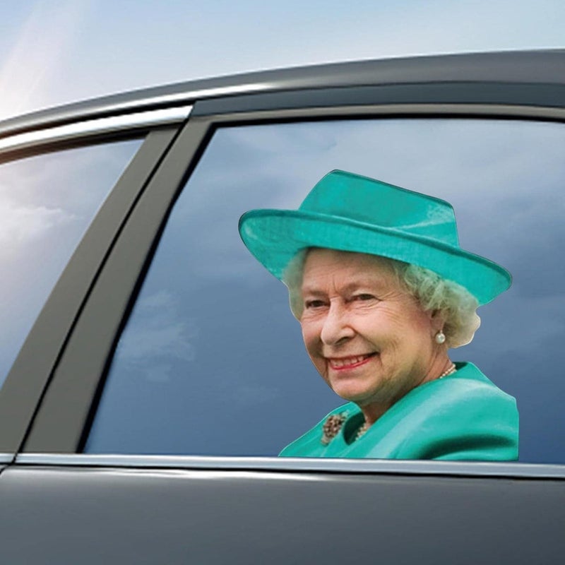 woobles Queen Elizabeth Car Sticker Queen Elizabeth Car Window Sticker Car Window Decal Funny Car Sticker Waterproof Car Window Cling Ride Personalized Funny Car Window Cling Car Sticker Decoration - Image 1