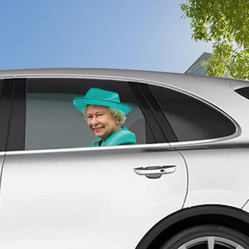 woobles Queen Elizabeth Car Sticker Queen Elizabeth Car Window Sticker Car Window Decal Funny Car Sticker Waterproof Car Window Cling Ride Personalized Funny Car Window Cling Car Sticker Decoration - Image 3