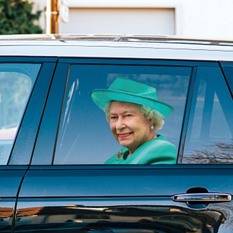 woobles Queen Elizabeth Car Sticker Queen Elizabeth Car Window Sticker Car Window Decal Funny Car Sticker Waterproof Car Window Cling Ride Personalized Funny Car Window Cling Car Sticker Decoration - Image 4