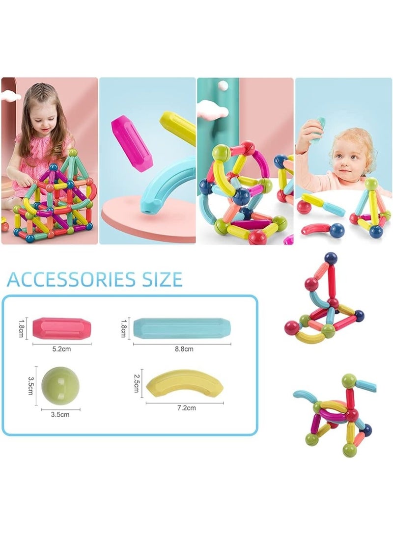 ماجنيتك 42 قطعة من مكعبات البناء المغناطيسية، ألعاب مغناطيسية مونتيسوري للأطفال الصغار، ألعاب تعليمية STEM للأولاد والبنات، ألعاب إبداعية للأطفال، مادة ABS، غير سامة، للأعمار من 3 سنوات فما فوق - Image 4