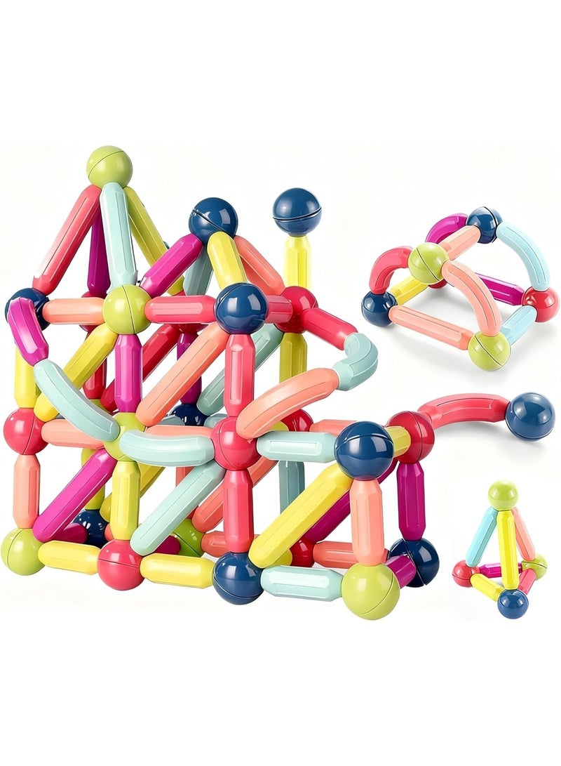 ماجنيتك 42 قطعة من مكعبات البناء المغناطيسية، ألعاب مغناطيسية مونتيسوري للأطفال الصغار، ألعاب تعليمية STEM للأولاد والبنات، ألعاب إبداعية للأطفال، مادة ABS، غير سامة، للأعمار من 3 سنوات فما فوق - Image 2
