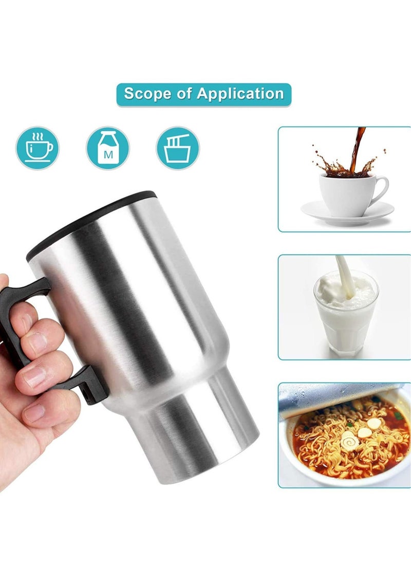 ELTRAZONE Steel Travel Outdoor Electric Mug 12 V Car Charging Electric Kettle Travel Coffee Mug Cup Heated Thermos 450 Ml - Image 1