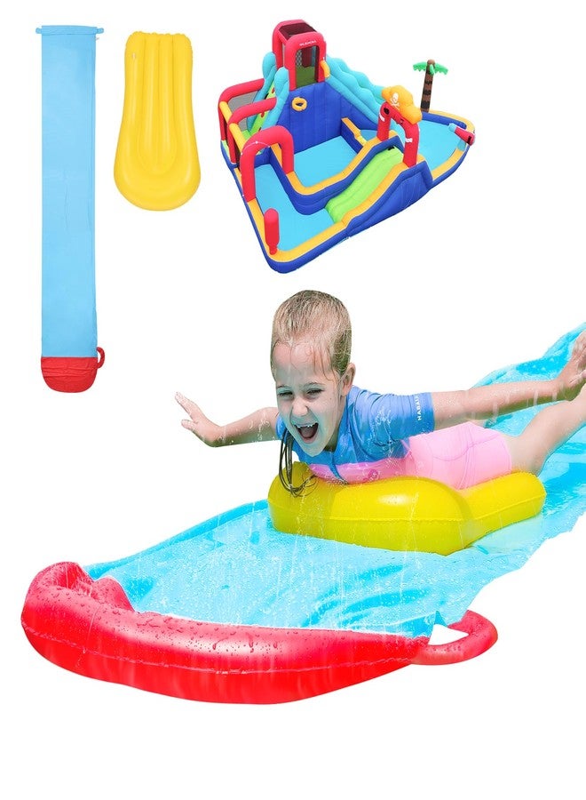 ELEMARA Inflatable Water Slides, 19.1 ft Water Slide with Advanced Sprinklers System and 24.8’’x16.5’’ Bodyboard for Backyard Outdoor Water Fun for Kids Adults - Image 2