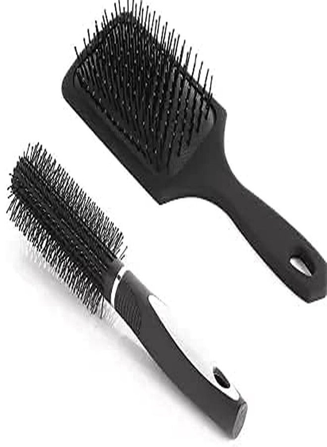 LOVHIDE 2 Pieces Hair Brush Comb Set, Paddle Hair Brush, Detangling Brush, 1 Airbag Massage Comb, 1 Roller Brush Comb - Image 1