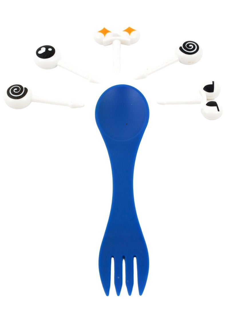 TINY WHEEL Tiny Wheel Sporks With 5 Picks - Blue  - Image 1