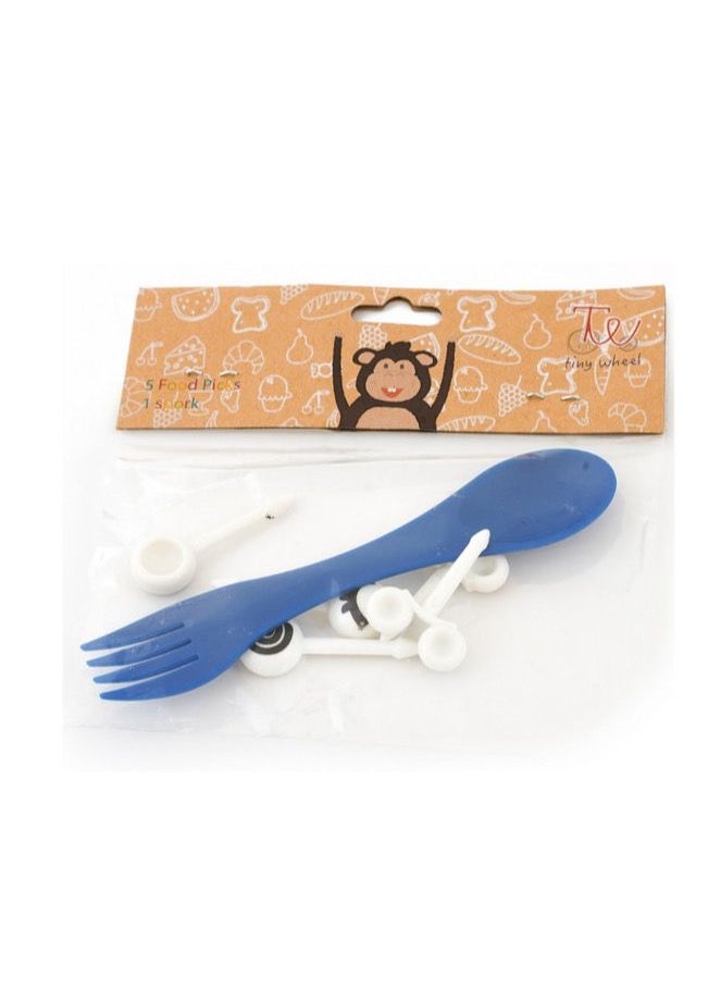 TINY WHEEL Tiny Wheel Sporks With 5 Picks - Blue  - Image 2