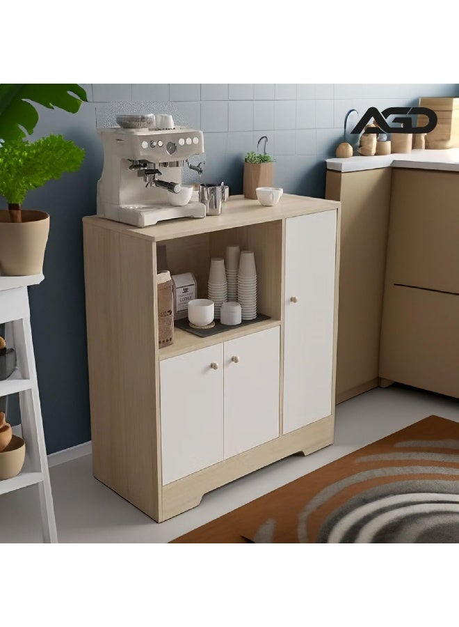 دولاب تخزين جانبي للمدخل وغرفة المعيشة والمكتب من ايه جي دي - بوفيه مطبخ بسعة كبيرة - مقاس 80 × 40 × 90 سم - Image 3