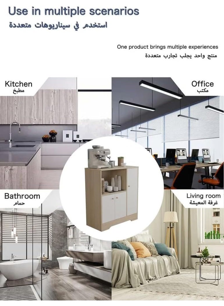 دولاب تخزين جانبي للمدخل وغرفة المعيشة والمكتب من ايه جي دي - بوفيه مطبخ بسعة كبيرة - مقاس 80 × 40 × 90 سم - Image 4