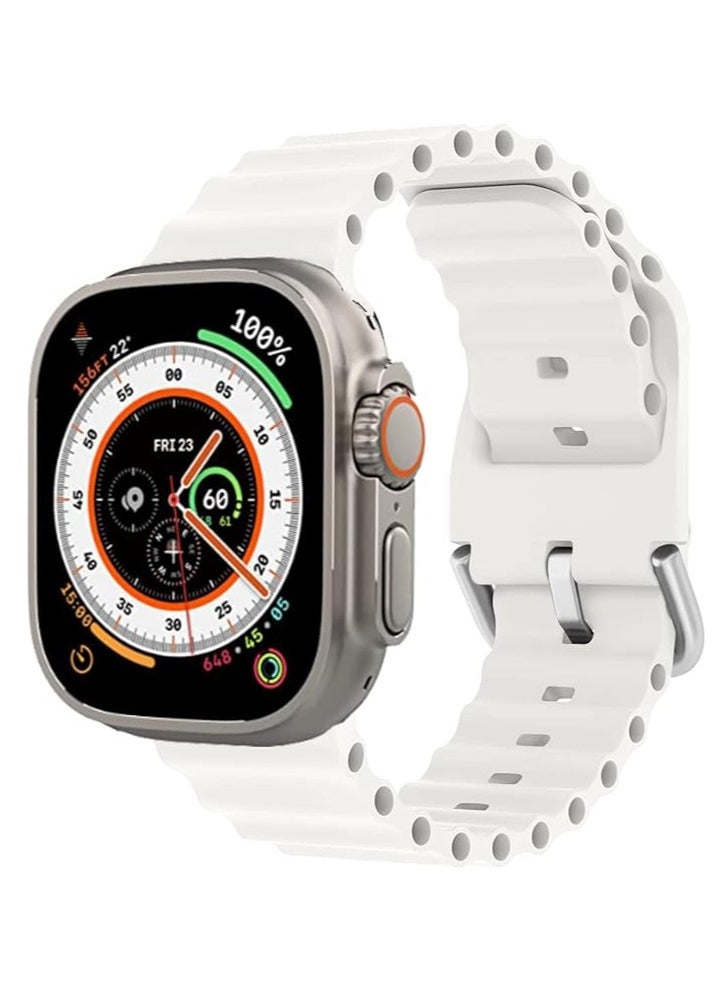 ELTRAZONE - "Soft Silicone Ocean Band for Apple Watch – Breathable Elastic Sport Band, Fits 49mm to 38mm, Compatible with All Series - Image 1