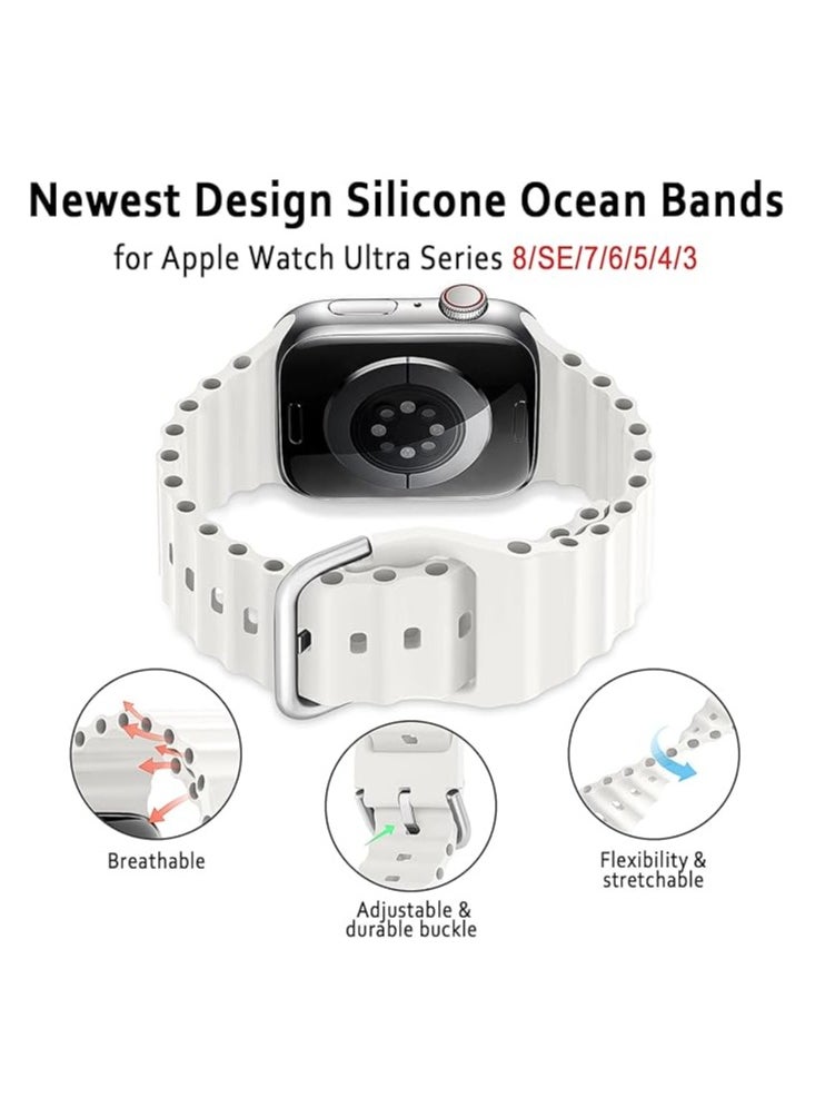 ELTRAZONE - "Soft Silicone Ocean Band for Apple Watch – Breathable Elastic Sport Band, Fits 49mm to 38mm, Compatible with All Series - Image 1