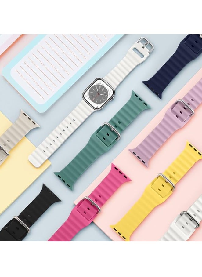 ELTRAZONE - "Soft Silicone Ocean Band for Apple Watch – Breathable Elastic Sport Band, Fits 49mm to 38mm, Compatible with All Series - Image 1