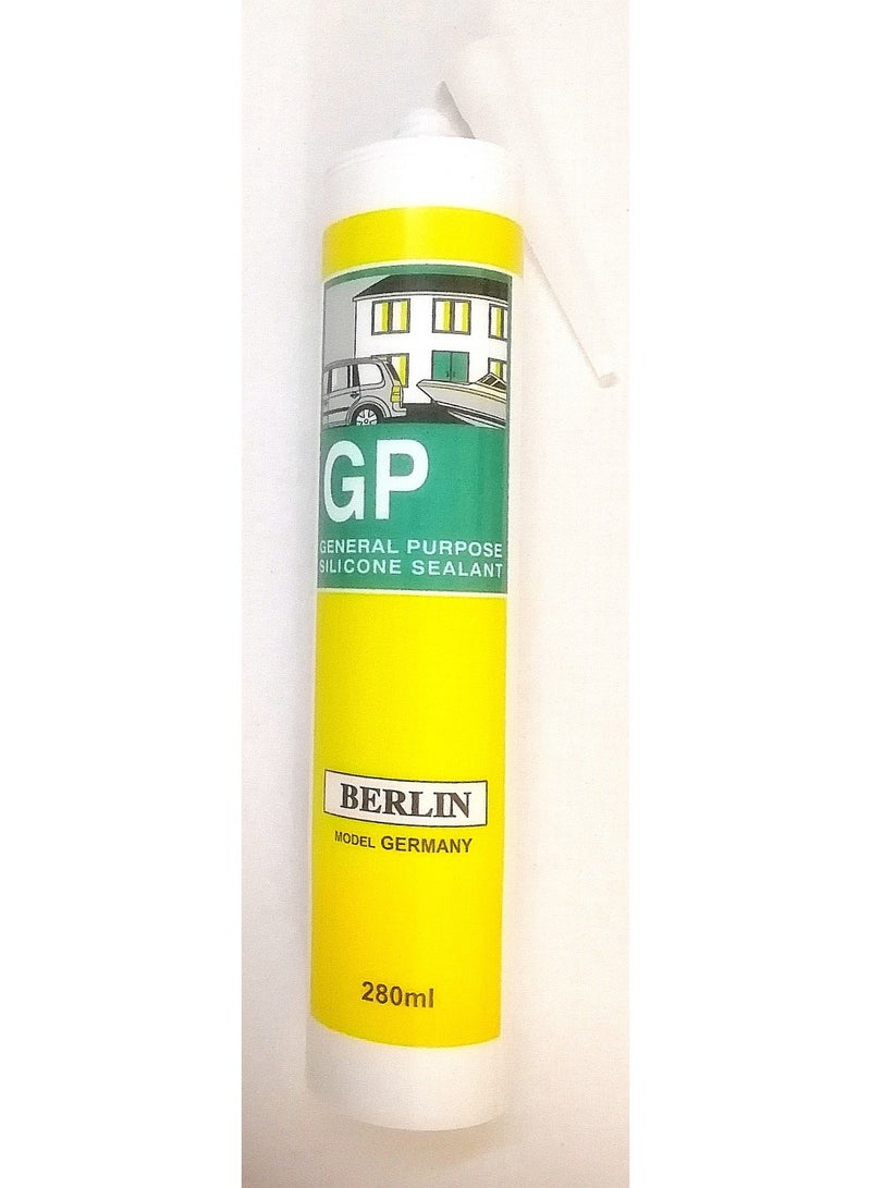 GP_BERLIN MODEL GERMANY_ 280ml White Silicone Cartridge for bonding, insulation, restoration and finishing works in plumbing, electrical, decoration and auto repair shops. - Image 1