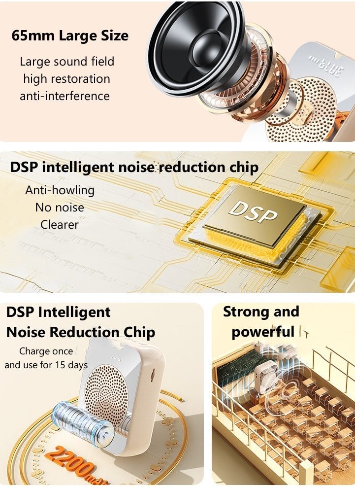 Mirror Amplifier for Wired Microphone Headset, Personal Microphone Voice Amplifier, Speaker for Teachers, Guide/Coaching Conference/Yoga/Fitnessï¼Blackï¼ - Image 2