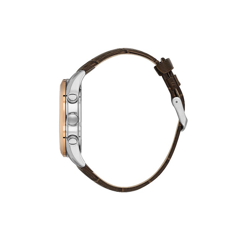 دانيل كلاين ساعة رجالية سوار جلد | هيكل من سبيكة فضي ذهبي الوردي | تناظري | قرص دائري أخضر داكن بنمط شعاعي | حركة كوارتز يابانية | حصرية | مقاومة للماء حتى عمق 50 مترًا - Image 2