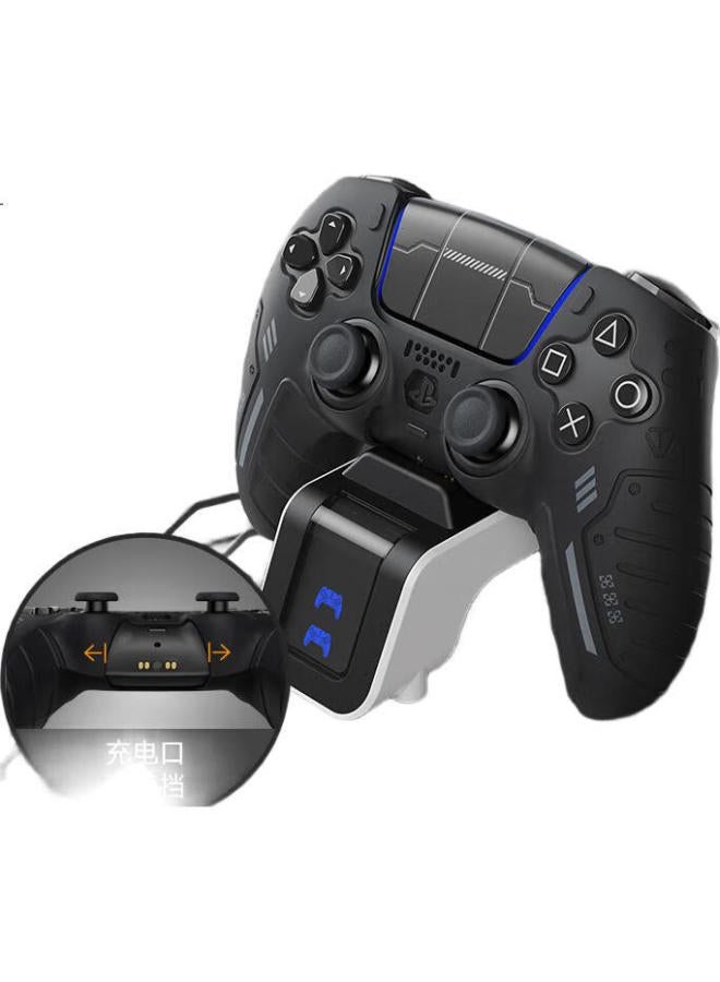 Jemdo Silicone Protective Case For Ps5 Controller Slim Gamepad, Anti-Slip Anti-Sweat Skin Cover With Bottom Charging Port, Touch Stickers, And Accessories【Phantom Black】 - Image 1