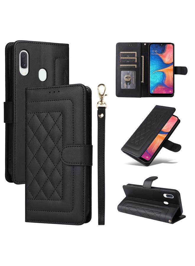S-TOP Case For Samsung Galaxy A20e Diamond Lattice Leather Flip Phone Case - Image 1