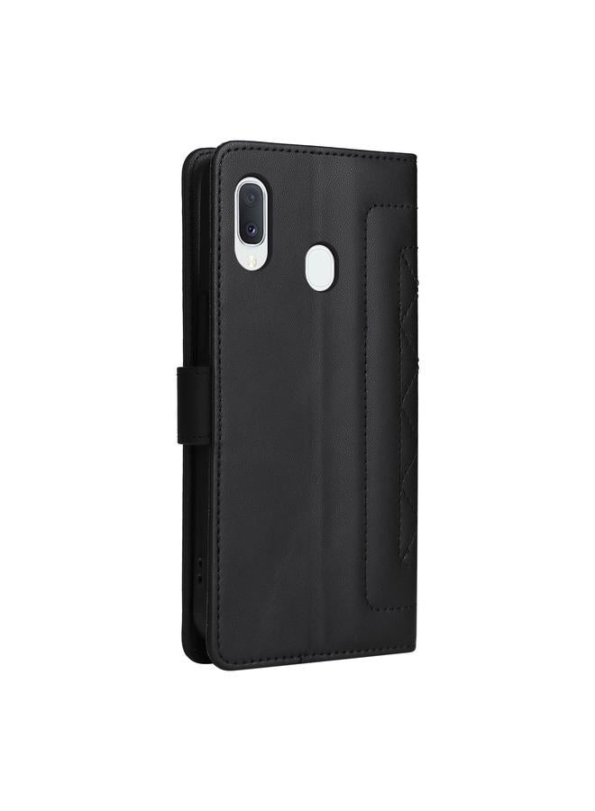 S-TOP Case For Samsung Galaxy A20e Diamond Lattice Leather Flip Phone Case - Image 3