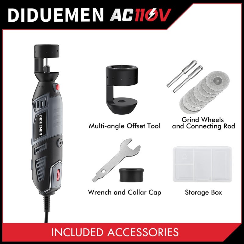 DIDUEMEN 12-Guides 4 Angles Tungsten Grinder -Tungsten Sharpener for TIG Welding with Flat Grinding Block, Cut-Off Slot, Multi-Angle & Offsets - Image 2