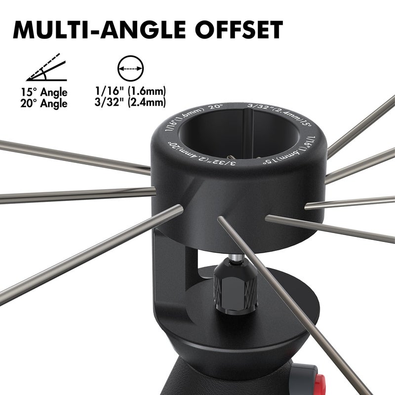DIDUEMEN 12-Guides 4 Angles Tungsten Grinder -Tungsten Sharpener for TIG Welding with Flat Grinding Block, Cut-Off Slot, Multi-Angle & Offsets - Image 3