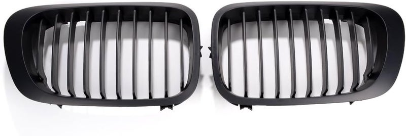 Anzios Matte Black Front Sport Kidney Grille Compatible with 1999-2002 BMW E46 2-Door Models - Image 1