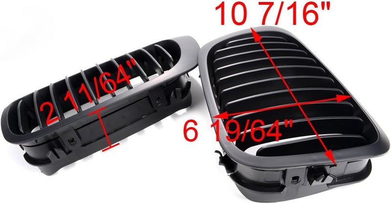 Anzios Matte Black Front Sport Kidney Grille Compatible with 1999-2002 BMW E46 2-Door Models - Image 2