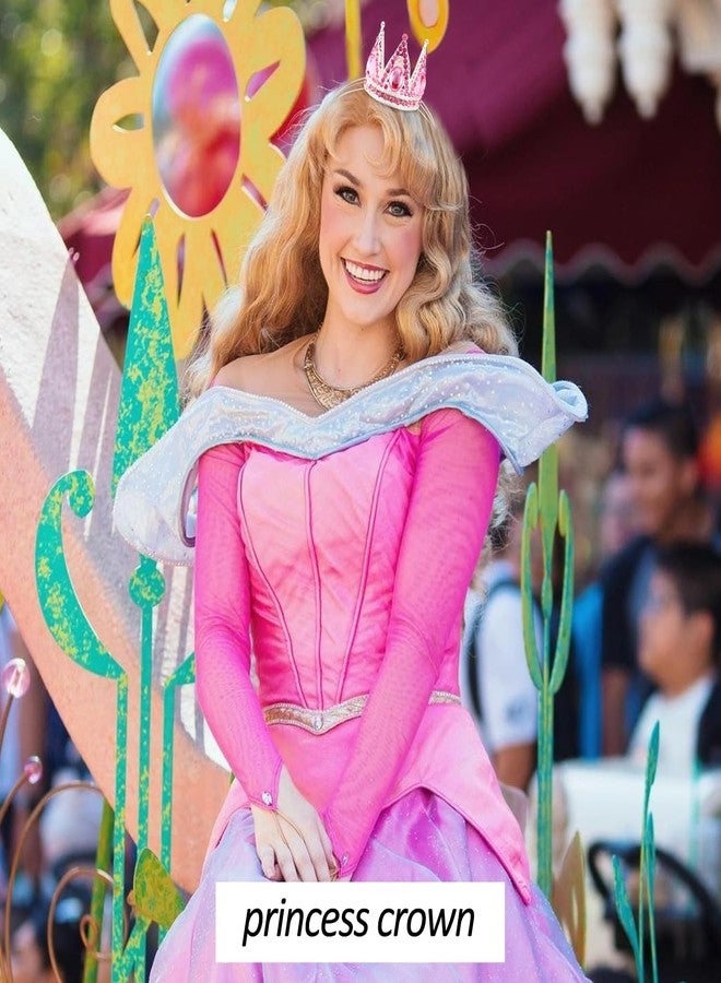 Velscrun Pink Crystal Tiara Headband, Crowns for Women, Princess Girls Tiaras, Halloween Queen Crown Princess Quinceanera Headpieces for Birthday Prom Bride Wedding Pageant Party Hair Band - Image 3