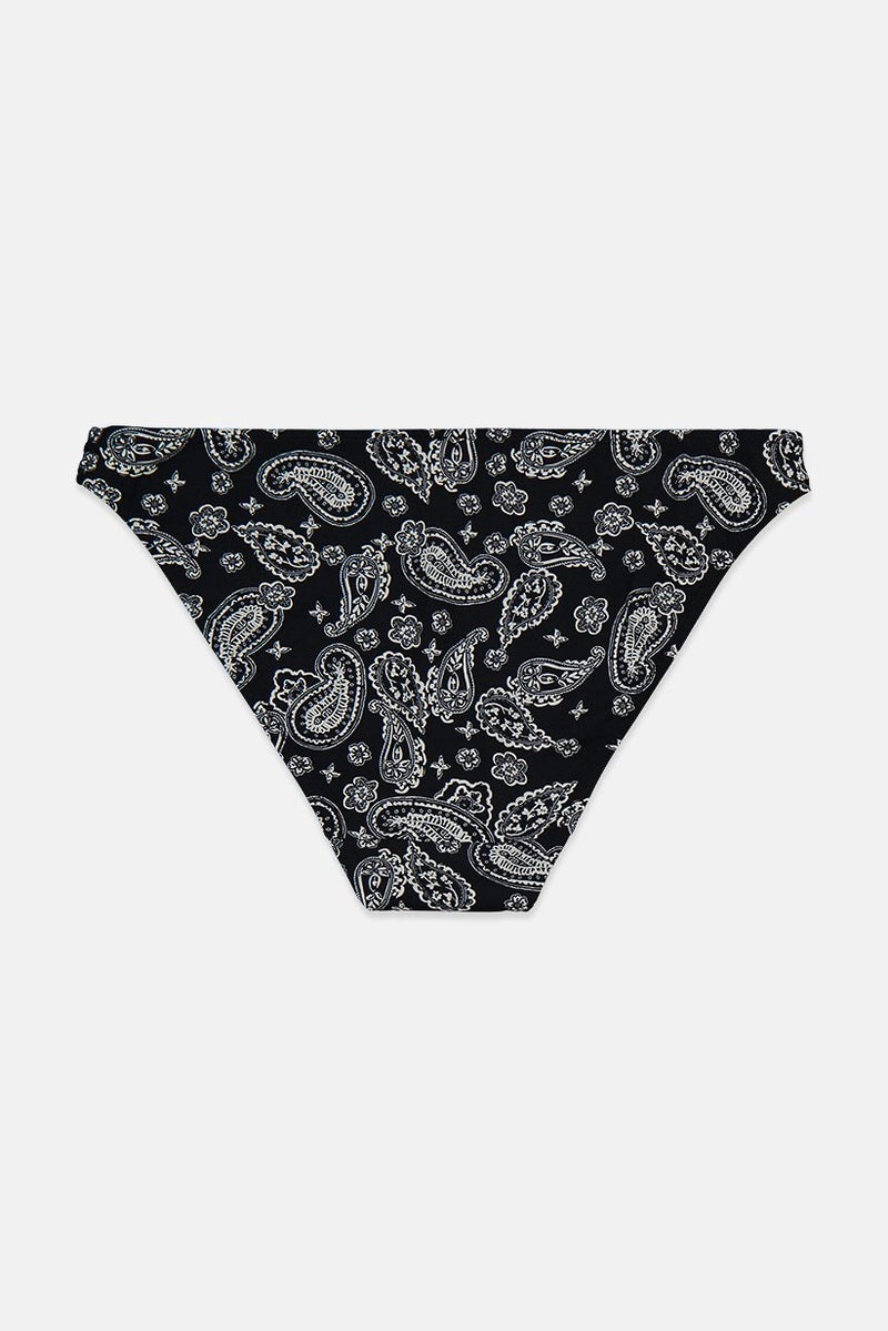Etam Women Printed Bikini Bottom, Black - Image 2