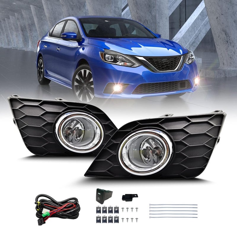 Shocklight Fog Lights Assembly for 2016-2019 Nissan Sentra/Sylphy with H11 12V 55W Halogen Bulbs - Image 1