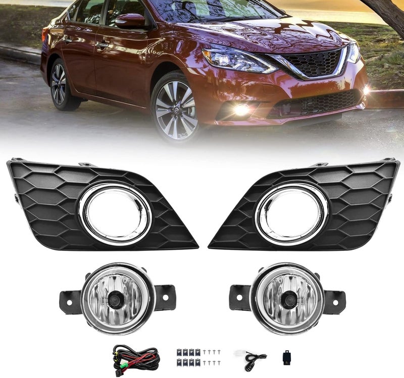 Shocklight Fog Lights Assembly for 2016-2019 Nissan Sentra/Sylphy with H11 12V 55W Halogen Bulbs - Image 3