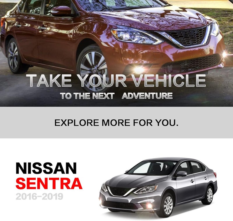 Shocklight Fog Lights Assembly for 2016-2019 Nissan Sentra/Sylphy with H11 12V 55W Halogen Bulbs - Image 2