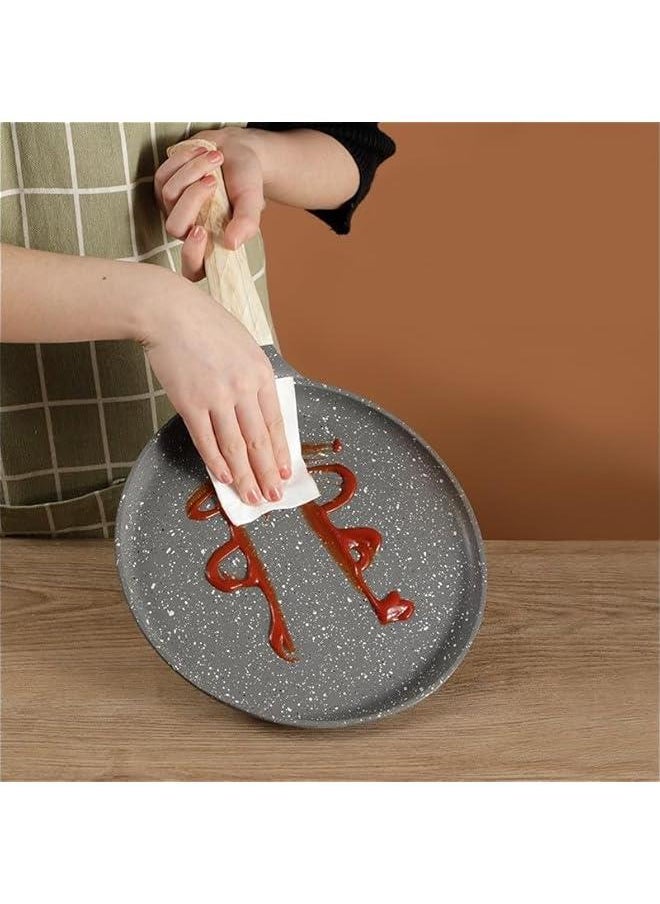 Beauenty 28CM Nonstick Skillets : Granite Coating Crepe Pan Tawa with Stay-Cool Handle PTFE & PFOA Free Pancake Pan for All Stovetops (Black)  - Image 4