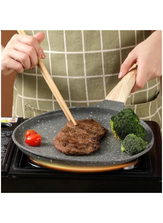 Beauenty 28CM Nonstick Skillets : Granite Coating Crepe Pan Tawa with Stay-Cool Handle PTFE & PFOA Free Pancake Pan for All Stovetops (Black)  - Image 5