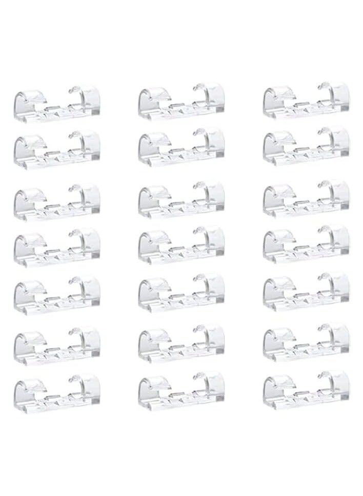 بروماس مشابك إدارة الكابلات، 40 قطعة من أسلاك مشابك الكابلات ذاتية اللصق، حاملات أسلاك منظمات بروماس للتلفزيون والكمبيوتر الشخصي والكمبيوتر المحمول وكابل إيثرنت والمكتب المنزلي المكتبي (شفاف)