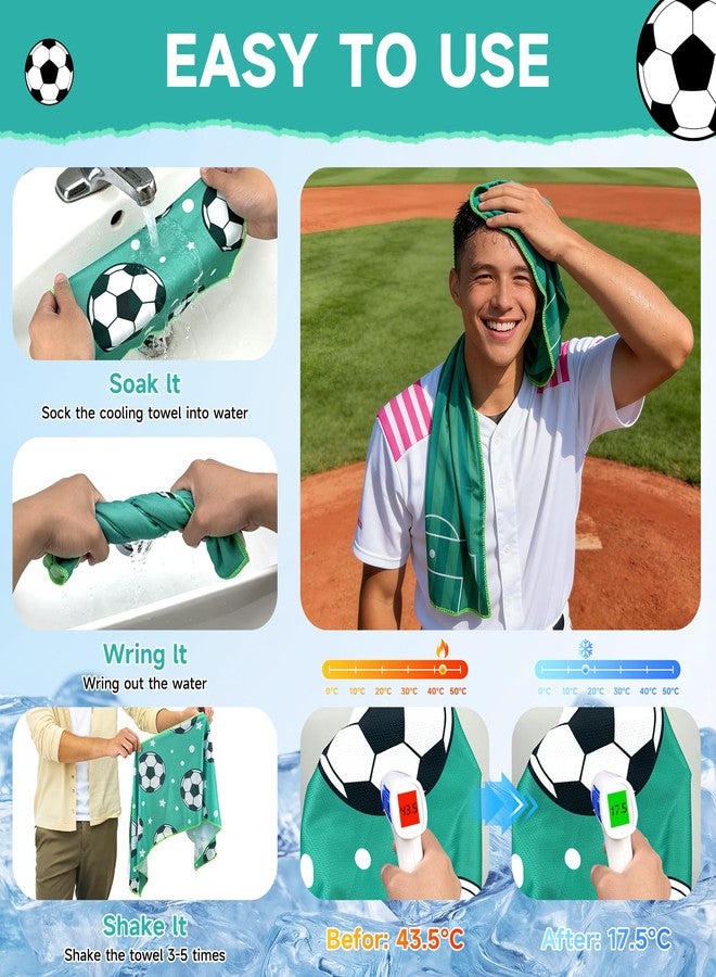 MENOLY 32 Packs Soccer Cooling Towels Bulk 40 x 12 Inch Sport Cooling Towels for Neck and Face Microfiber Sweat Cooling Neck Rags Baseball Team Gifts for Athletes Yoga Gym Sports Camping - Image 4